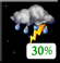 Scattered T-Storms. Chance for Measurable Precipitation 30% Scattered T-Storms. Chance for Measurable Precipitation 30%